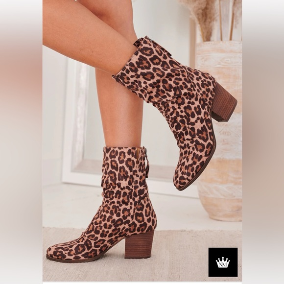 Leopard print boot booties by Nanamacs - Picture 1 of 1